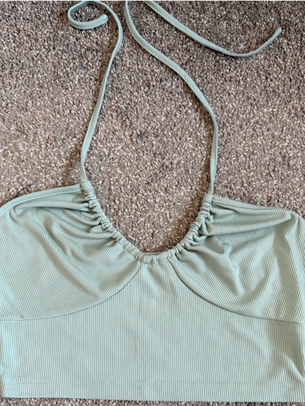 SHEIN Light Olive Ribbed Tank Top